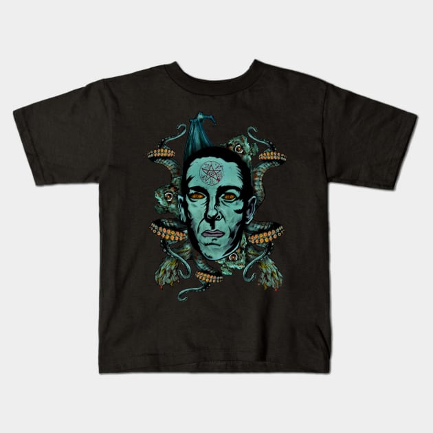 Howard Phillips Lovecraft Kids T-Shirt by LosFutbolko